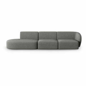 Szara sofa z tkaniny szenilowej prawostronna 311 cm Paolo – Milo Casa obraz