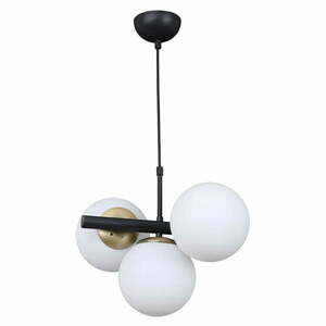 Biało-czarna lampa wisząca ze szklanym kloszem ø 15 cm Cascade – Squid Lighting obraz