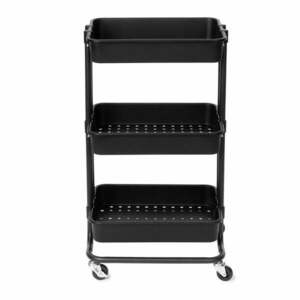 Czarny plastikowy regał na kółkach 43x36 cm Grena – Compactor obraz