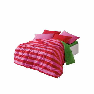 Zielono-różowa pościel dwuosobowa z bawełny renforcé z prześcieradłem/4-częściowa 200x220 cm Cherie – Mijolnir obraz
