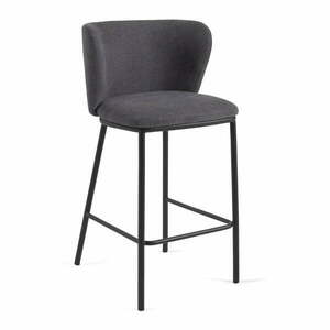 Ciemnoszary hoker (wysokość siedziska 65 cm) Ciselia – Kave Home obraz
