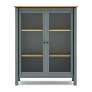 Szarozielona witryna z litego drewna sosnowego 90x110x40 cm Misti – Marckeric obraz