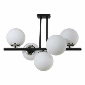 Biało-czarna lampa sufitowa ze szklanym kloszem ø 15 cm Sail – Squid Lighting obraz