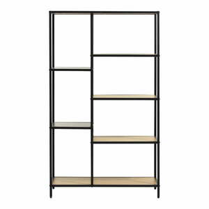 Czarny/w naturalnym kolorze regał w dekorze dębu 80x146x35 cm Altino – Unique Furniture obraz