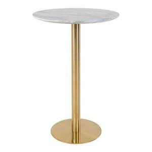 Okrągły stolik barowy z blatem w dekorze marmuru ø 70 cm Bolzano – House Nordic obraz