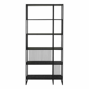 Czarny regał w dekorze kamienia 85x185 cm Strington – Actona obraz