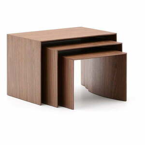 Stoliki w dekorze orzecha zestaw 3 szt. 40x60 cm Litto – Kave Home obraz