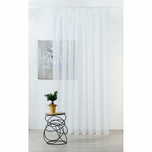 Biała firanka z woalu 300x260 cm Crush – Mendola Fabrics obraz