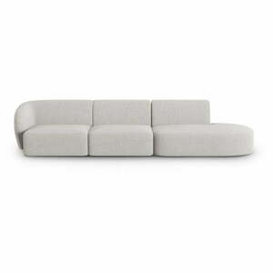 Jasnoszara sofa z tkaniny szenilowej lewostronna 311 cm Paolo – Milo Casa obraz