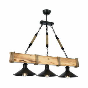 Lampa wisząca z drewna grabu Kütük Yanık obraz