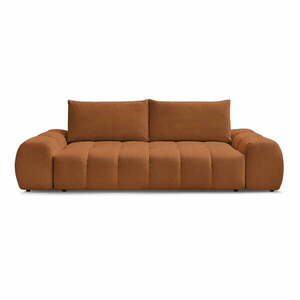 Sofa z tkaniny szenilowej w kolorze terakoty 278 cm Everest – Bobochic Paris obraz