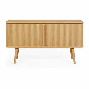 Niska komoda w dekorze dębu z drzwiami przesuwnymi 138x75 cm Rove – Woodman obraz