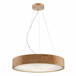 Brązowa lampa wisząca ze szklanym kloszem ø 47 cm Eveline – LAMKUR obraz