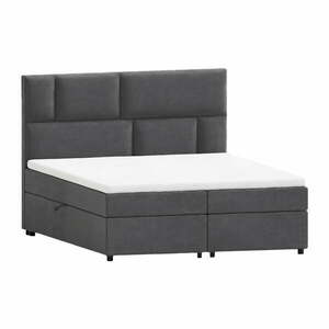 Szare łóżko boxspring ze schowkiem 140x200 cm Lola – Ropez obraz