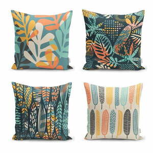 Zestaw 4 poszewek na poduszki Minimalist Cushion Covers Colorful Leaves, 43x43 cm obraz