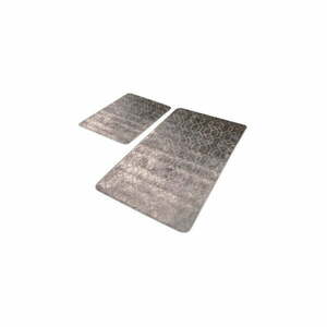 Szare aksamitne dywaniki łazienkowe zestaw 2 szt. 60x100 cm – Mila Home obraz
