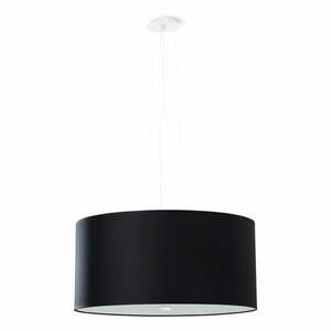 Czarna lampa wisząca z tekstylnym kloszem ø 50 cm Volta – Nice Lamps obraz