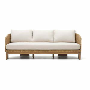 Beżowo-naturalny sofa ogrodowa z imitacji rattanu Xoriguer – Kave Home obraz