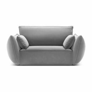 Jasnoszary aksamitny fotel Vanda – Mazzini Sofas obraz