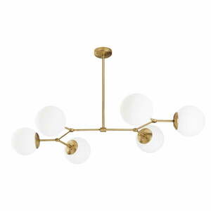 Lampa wisząca w kolorze mosiądzu ze szklanym kloszem Damar – Opviq lights obraz