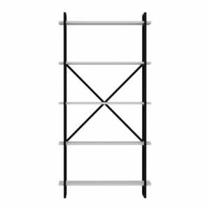 Czarno-biały regał 90x180 cm Elston – Kalune Design obraz