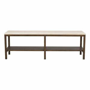 Brązowo-beżowa konsola z kamiennym blatem 140x40 cm Orwel – Rowico obraz