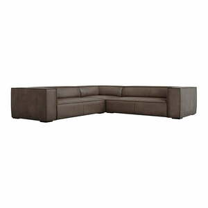 Brązowy skórzany narożnik (róg zmienny) Madame – Windsor & Co Sofas obraz