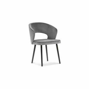 Szare krzesło z aksamitnym obiciem Windsor & Co Sofas Elpis obraz