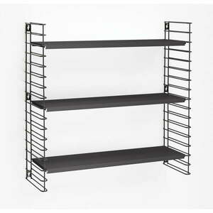 3-poziomowy regał z czarnymi półkami Metaltex Libro, szer. 70 cm obraz