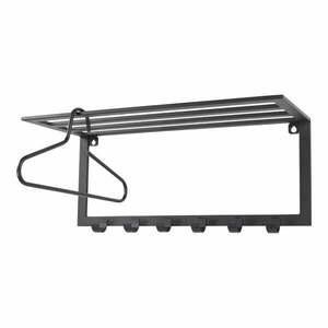 Czarny metalowy wieszak ścienny z półką Ivar – Spinder Design obraz
