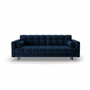 Ciemnoniebieska aksamitna rozkładana sofa ze schowkiem 222 cm Bali – Cosmopolitan Design obraz