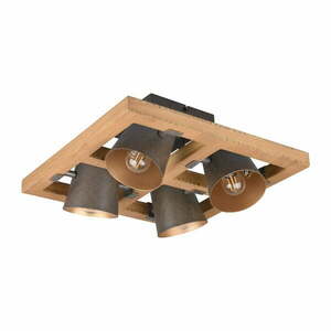 Ciemnoszaro-naturalna lampa sufitowa z metalowym kloszem 39x39 cm Bell – Trio obraz
