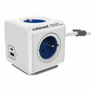 Rozgałęźnik do gniazdka 13 cm PowerCube Extended USB – Cubenest obraz