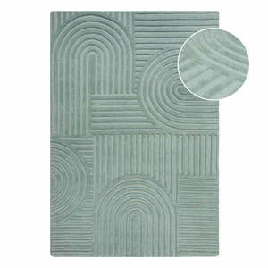 Turkusowy dywan wełniany Flair Rugs Zen Garden, 160x230 cm obraz