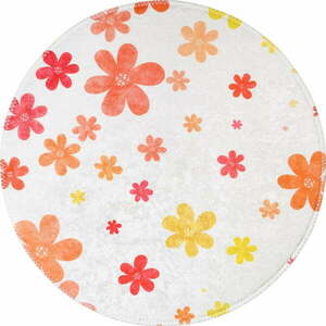Pomarańczowo-kremowy dywan dziecięcy odpowiedni do prania ø120 cm Fall Flowers – Vitaus obraz