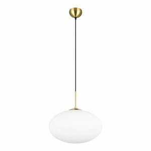 Lampa wisząca w biało-złotym kolorze ze szklanym kloszem ø 40 cm Fomento – Trio obraz