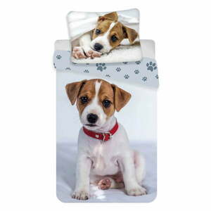 Szara bawełniana pościel dziecięca jednoosobowa 140x200 cm Dog – Jerry Fabrics obraz