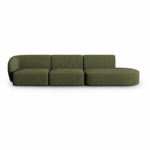 Zielona sofa z tkaniny szenilowej lewostronna 311 cm Paolo – Milo Casa obraz
