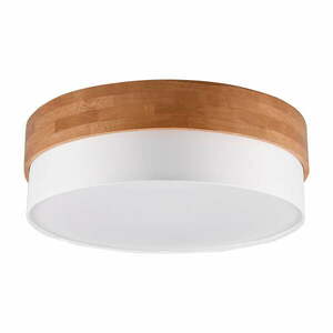 Biało-naturalna lampa sufitowa z tekstylnym kloszem Seasons – Trio obraz