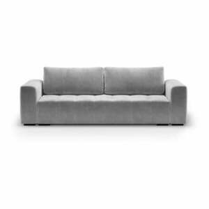 Jasnoszara aksamitna rozkładana sofa Milo Casa Luca obraz