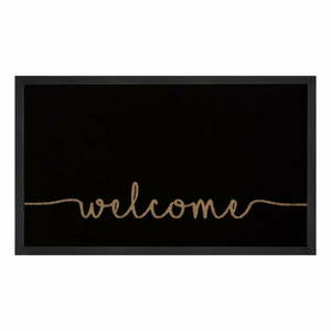 Czarna wycieraczka Hanse Home Cozy Welcome, 45x75 cm obraz
