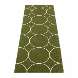 Ciemnozielony chodnik odpowiedni na zewnątrz 70x200 cm Boo Dark Olive – Pappelina obraz