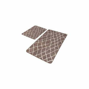 Brązowe aksamitne dywaniki łazienkowe zestaw 2 szt. 60x100 cm – Mila Home obraz