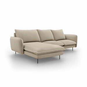 Beżowa sofa narożna Cosmopolitan Design Vienna, lewostronna obraz