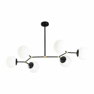 Czarna lampa wisząca z 6 kloszami Opviq lights Damar Horizontal obraz