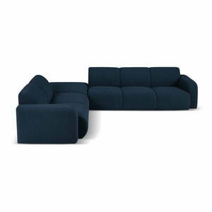 Ciemnoniebieski narożnik z materiału bouclé (lewostronny) Molino – Micadoni Home obraz