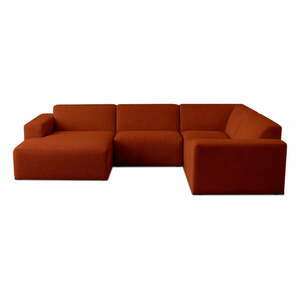 Ceglasty narożnik z materiału bouclé (w kształcie litery U) Roxy – Scandic obraz