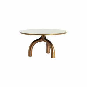 Szklany okrągły stolik w kolorze brązu i beżu ø 76 cm Mello – Light & Living obraz