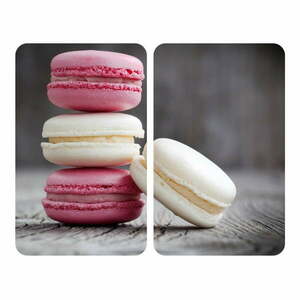 Zestaw 2 szklanych płyt ochronnych na kuchenkę Wenko Macarons, 52x30 cm obraz