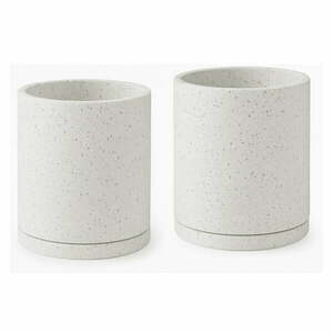 Zestaw 2 białych doniczek Bonami Selection Terrazzo, ø 26 cm obraz
